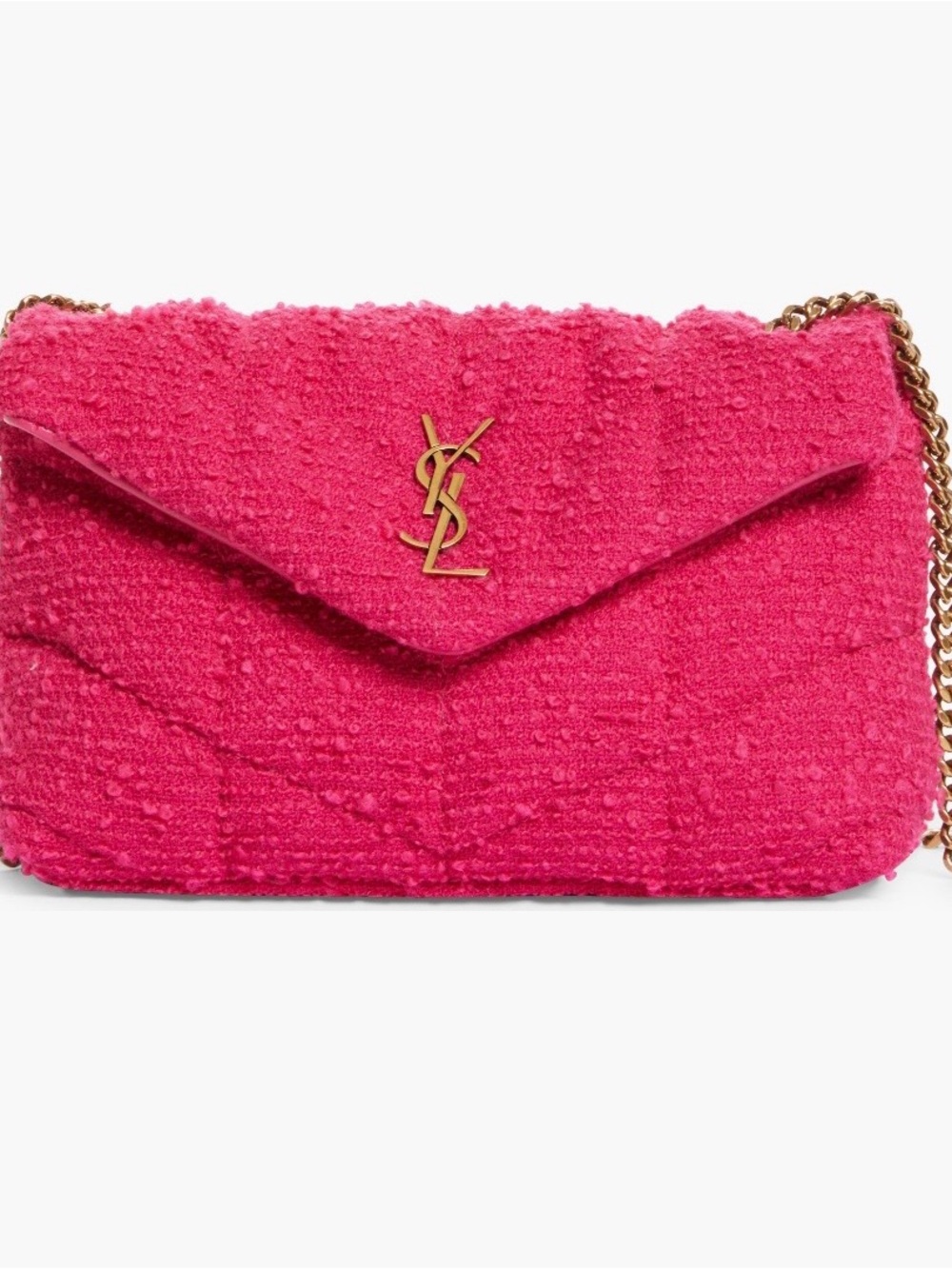 Saint Laurent Toy Lou Boucle Puffer Bag